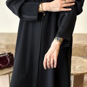 DEAL ABAYA عباية حنين من متجر ديل (DEAL) – بقماش كتان بقصة ربع كلوش