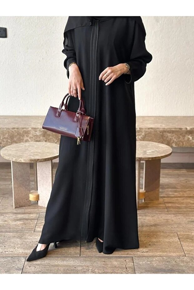 DEAL ABAYA عباية حنين من متجر ديل (DEAL) – بقماش كتان بقصة ربع كلوش - الصورة 3